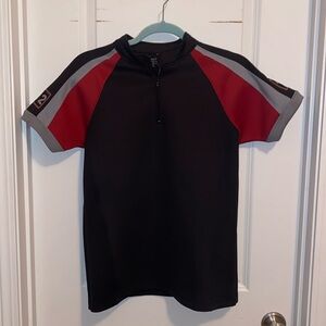 Women’s Black and Red Short Sleeve Active Top